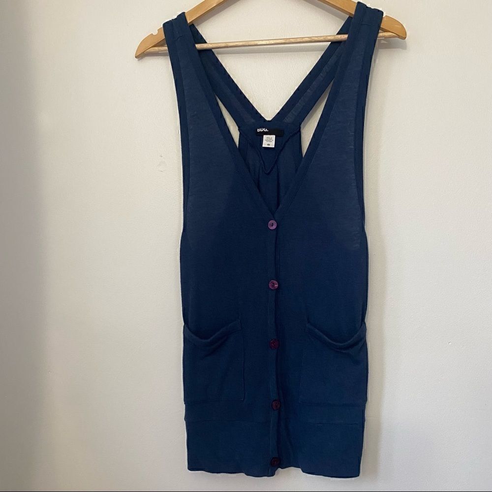B.P Nordstrom blue wool blend button up sleeveless vest